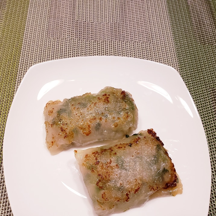 ライスペーパーで!もちもち!にら饅頭